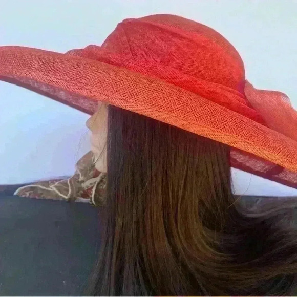 Vintage RED STRAW HAT - By Maryjean Collection - Picture 2 of 6